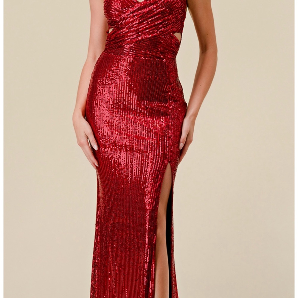 Red Sequin Strappy Dress